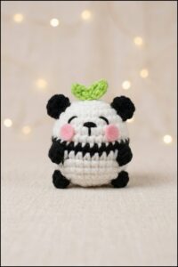 Crochet Mini Panda Keychain Pattern 5