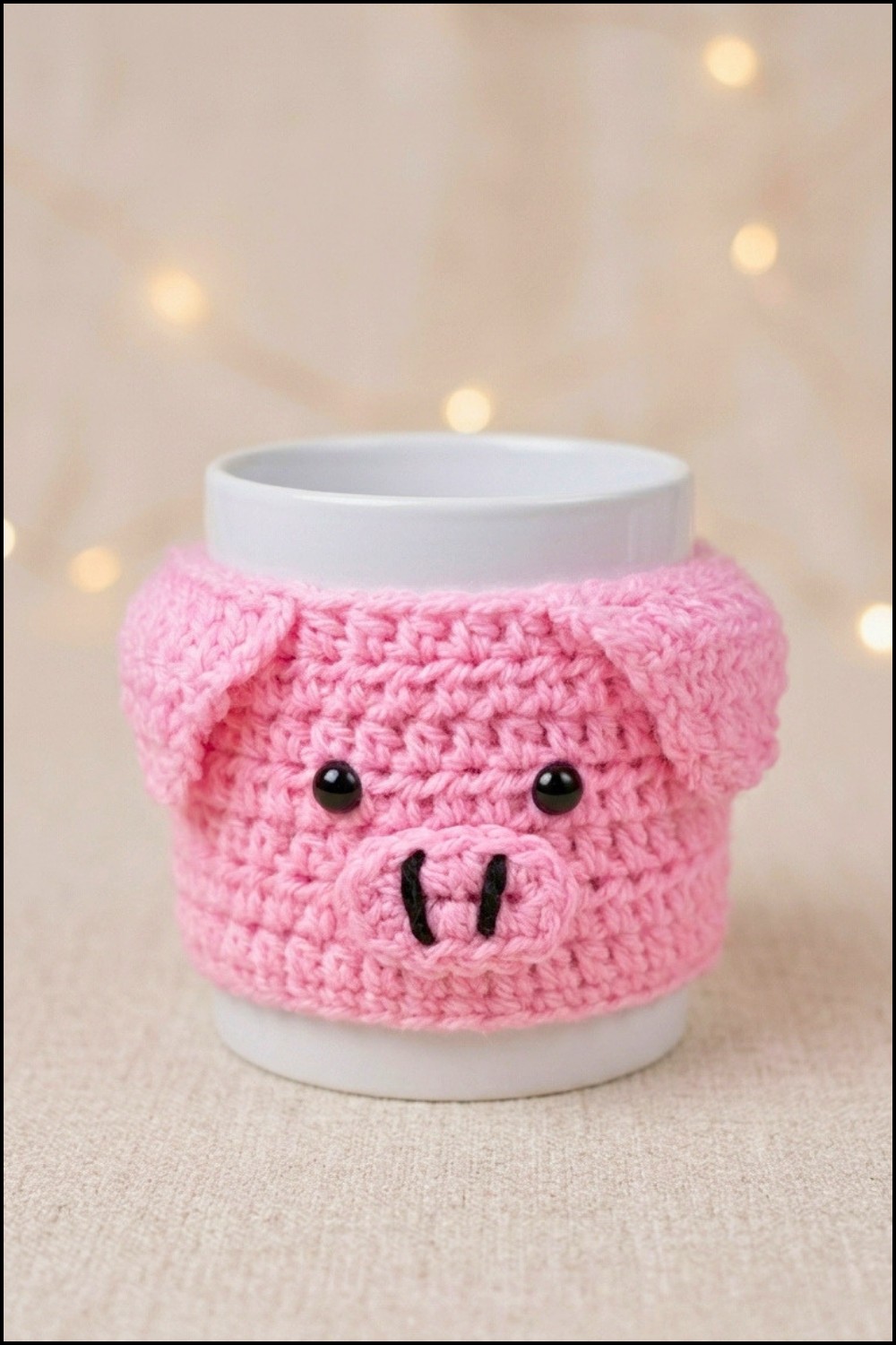 Crochet Pig Cup Cozy Pattern 5