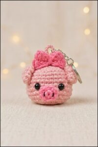 Crochet Pig Keychain Pattern 5
