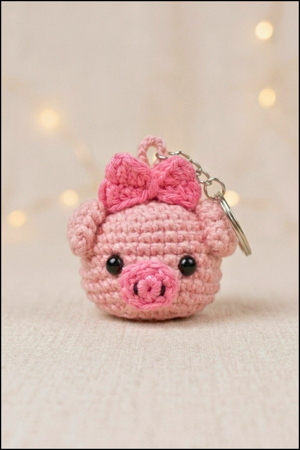 Crochet Pig Keychain Pattern 5