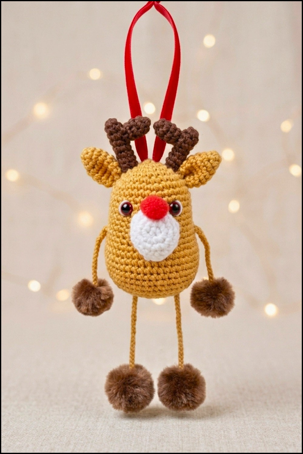 Crochet Reindeer Ornament Pattern 5