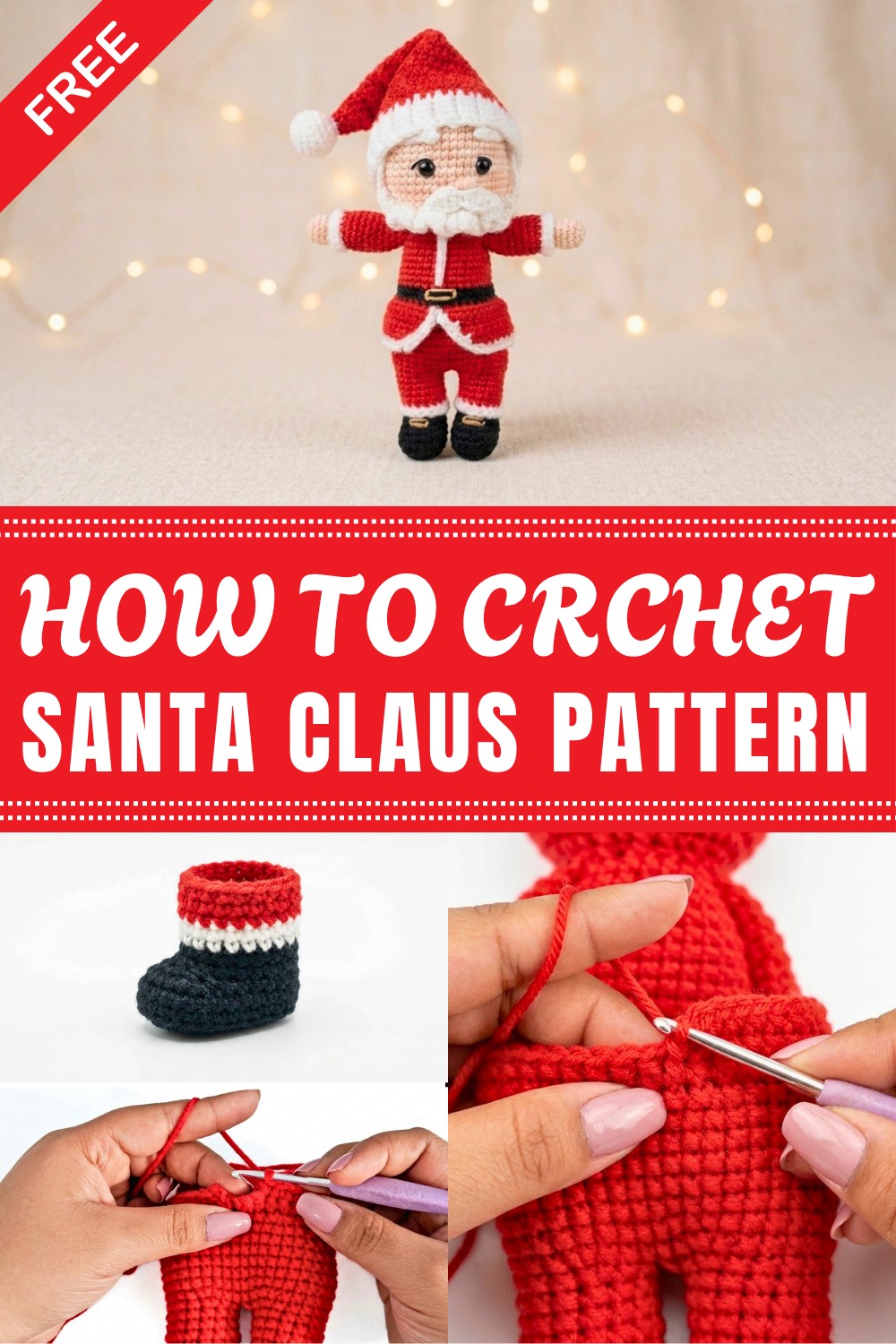 Crochet Santa Claus Free Pattern for Christmas - The Cochetry
