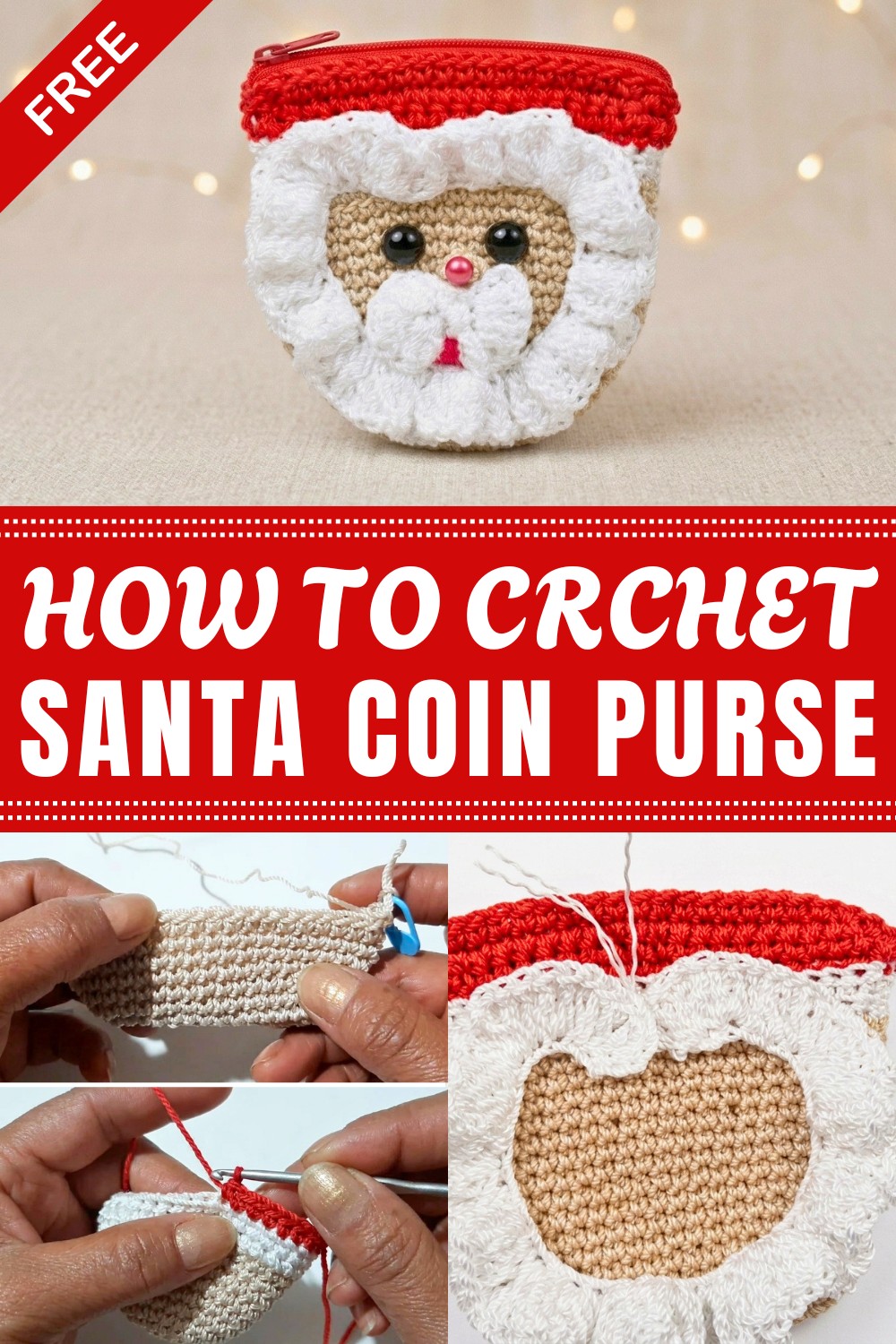 Crochet Santa Coin Purse Pattern