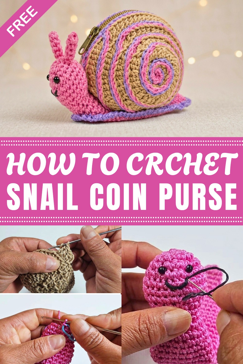 Crochet Snail Coin Purse Pattern