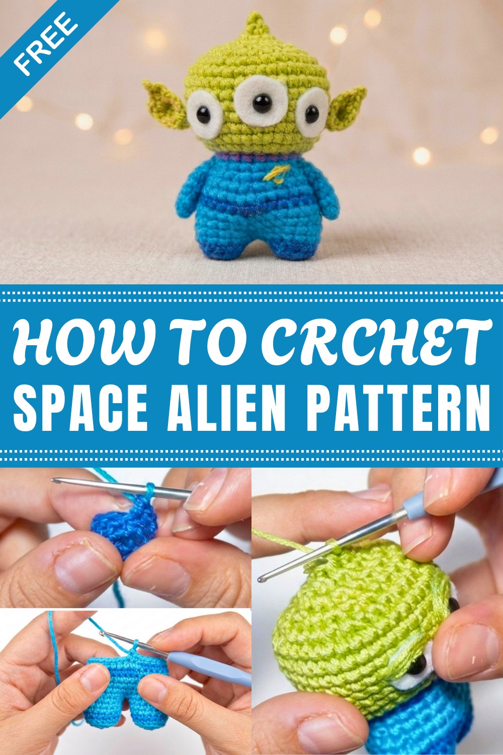 Mini Crochet Space Alien Free Pattern For Unique Collections - The Cochetry