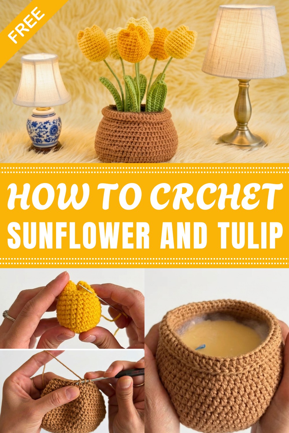Crochet Tulip Pot Pattern