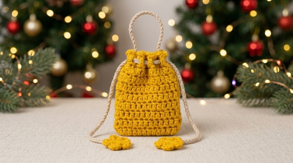 Crochet Drawstring Pouch Pattern 4