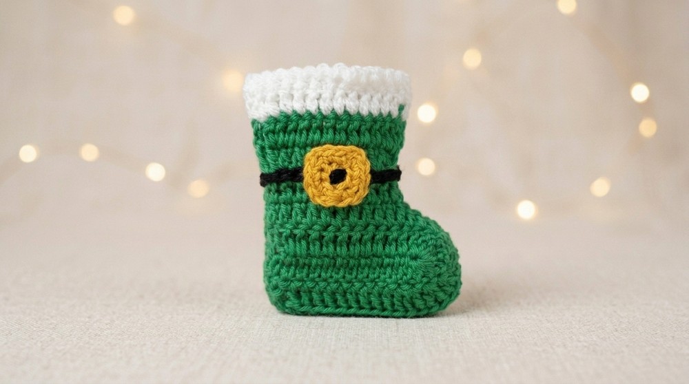 Crochet Christmas Boot Pattern 4