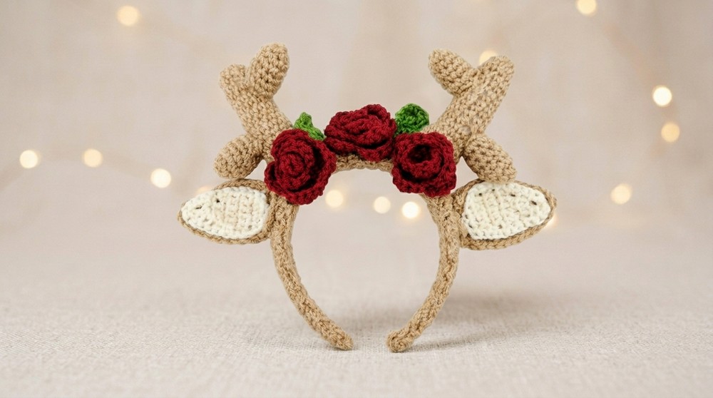 Crochet Reindeer Headband Pattern 4