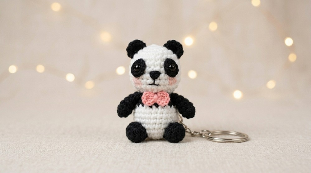 Crochet Panda Keychain Pattern 4