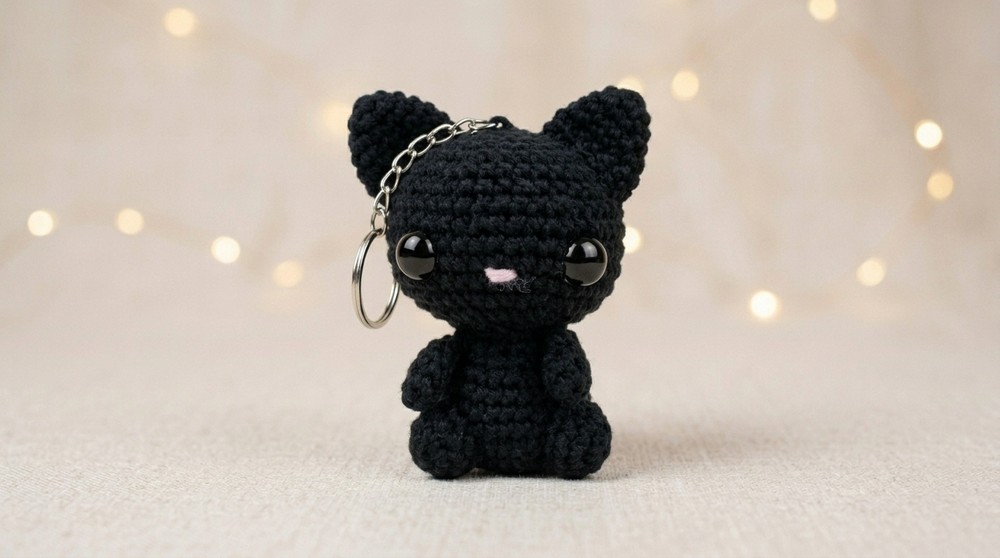 Crochet Cat Keychain Pattern 4