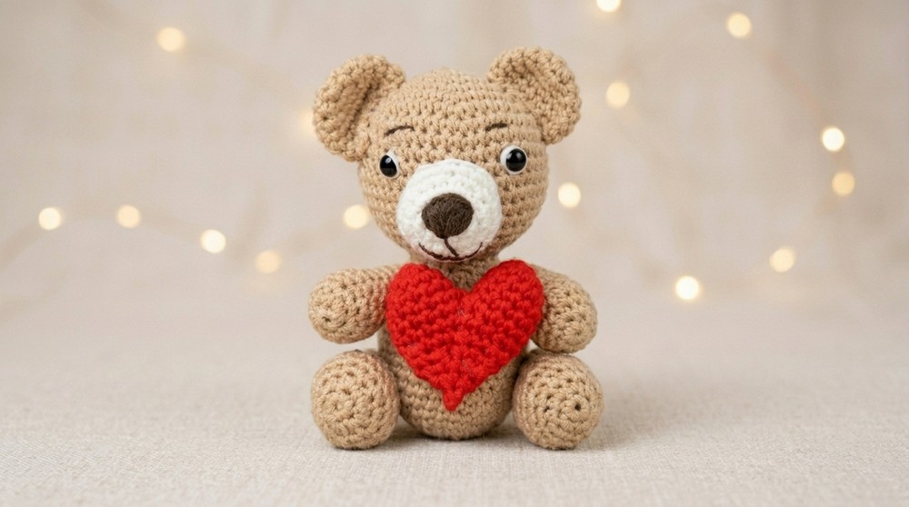 Crochet Teddy Bear Heart Pattern 4