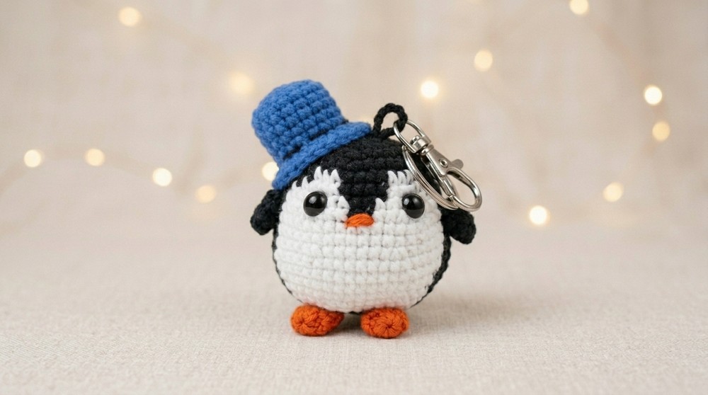 Crochet Penguin Keychain Pattern 4