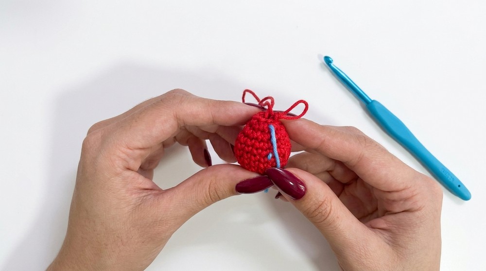 Crochet Cherry Keychain Pattern 2