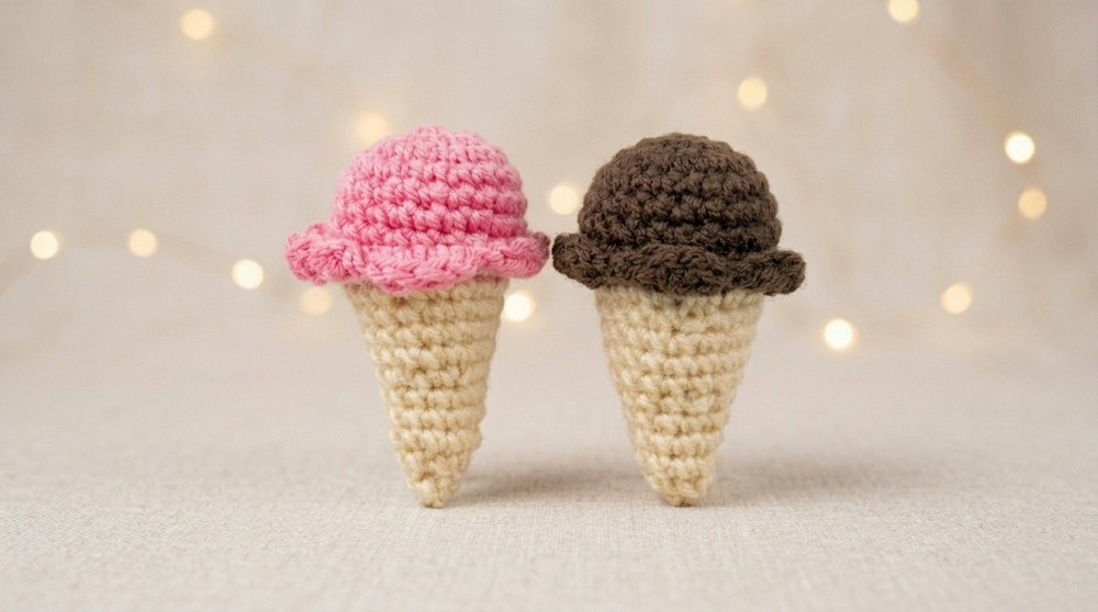 Crochet Ice Cream Keychain Pattern 4