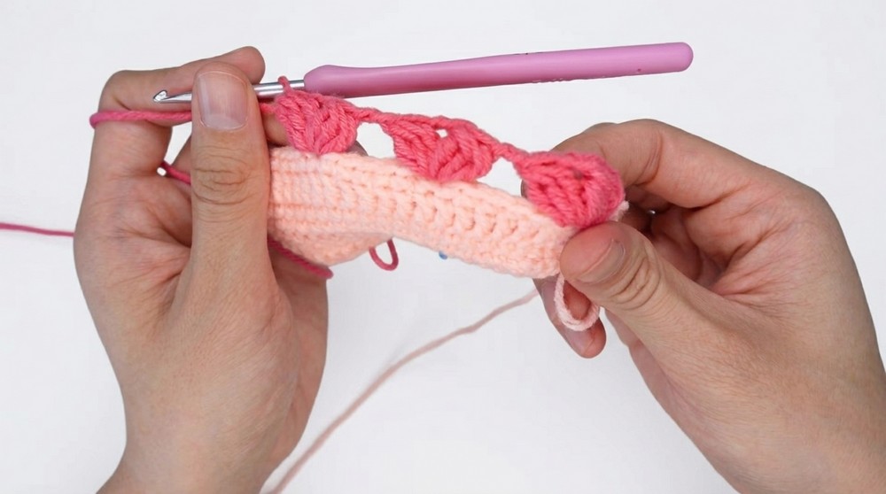 Crochet Heart Drawstring Bag Pattern 2